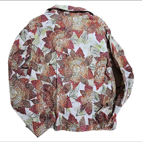 90s cottagecore boho earth tones floral jacket - Picture 2 of 3